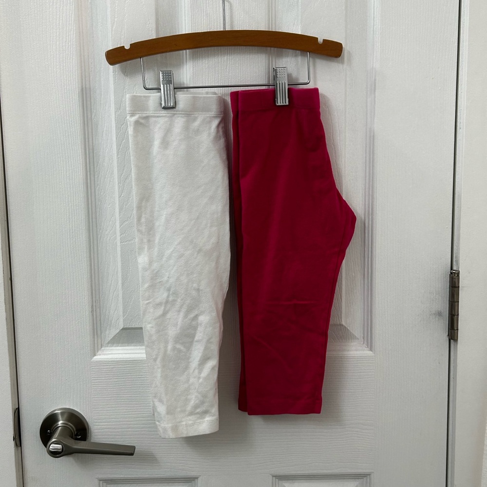 Wonder Nation White and Pink Girl's Leggings